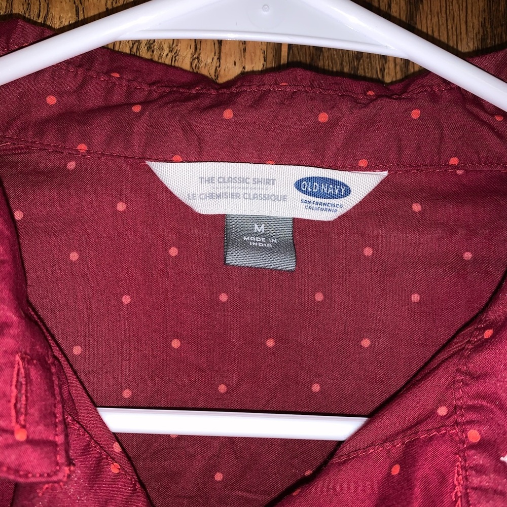 Old Navy Raspberry Button Down Shirt - Picture 2 of 4